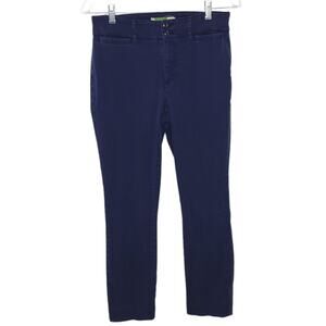 by Anthropologie Navy Chino Skinny Ankle Pants Brushed Cotton Women 6